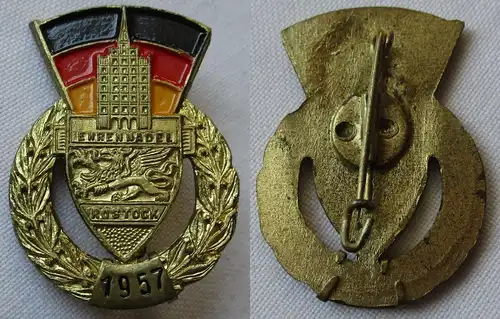 DDR Ehrennadel des NAW Nationales Aufbauwerk der Stadt Rostock 1957 (150641)