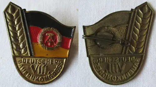 seltenes DDR Blech Abzeichen VIII.Deutscher Bauernkongress (116161)