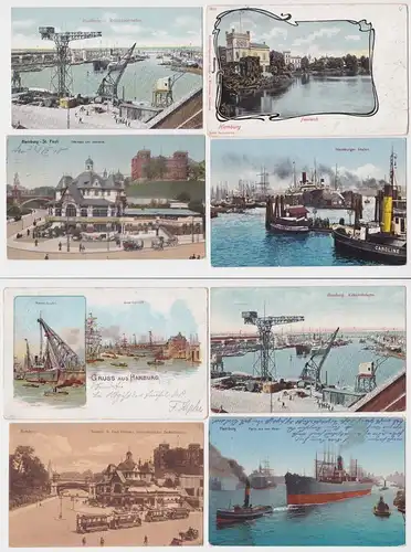 96898/8 Ak Hamburg Ortsansichten und Hafen um 1920