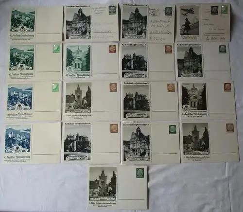 131441/17 Ganzsachen Postkarte zu Briefmarkenausstellungen um 1930
