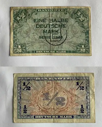 1/2 Mark Banknoten Bank Deutscher Länder 1948 Rosenberg Nr. 231 a (148359)