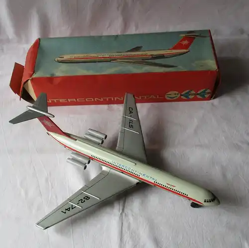 Blechspielzeug sowjetisches Jet-Flugzeug IL-62 Intercontinental OVP (156704)