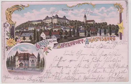 99769 Ak Lithographie Gruß aus dem Luftkurort Augustusberg 1900