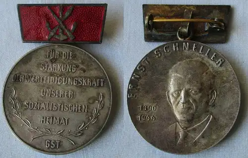 DDR Medaille Ernst Schneller GST Silber 900er Punze auf der Rückseite (119764)