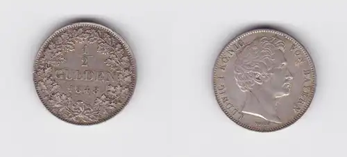 1 Gulden Silber Münze Bayern Ludwig I. 1848 f.vz (135205)