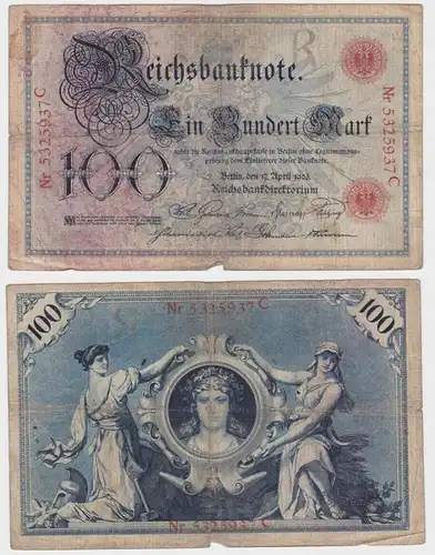 100 Mark Reichsbanknote 17.4.1903 Rosenberg 20 (141034)