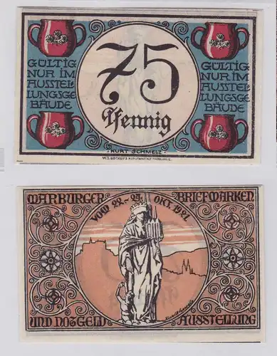 75 Pfennig Banknoten Notgeld Marburger Briefmarken-& Notgeld Ausstellung(126123)