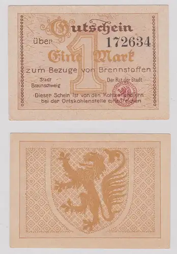 1 Mark Banknote zum Bezug von Brennstoffen Stadt Braunschweig (126206)