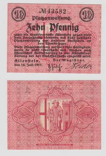 10 Pfennig Banknote Notgeld Stadt Allenstein Olsztyn 15. Juli 1917 (135729)