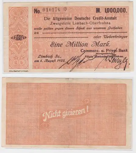 1 Million Mark Banknote allg. dt. Credit Anstalt Limbach 6.8.1923 (121569)