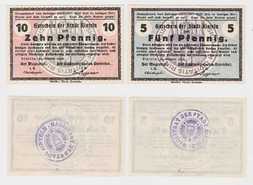 5 + 10 Pfennig Banknote Notgeld Stadt Rinteln a. W. 25. Oktober 1918 (136230)