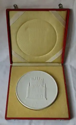 DDR Meissner Porzellan Medaille Frankfurt / Oder Rathaus im Etui (142570)
