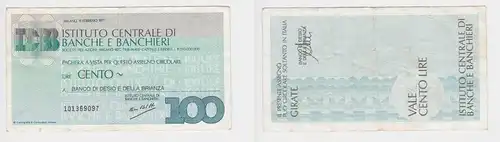 100 Lire Banknote Italien Italia  Banco di Banche e Banchieri 1977 (151693)
