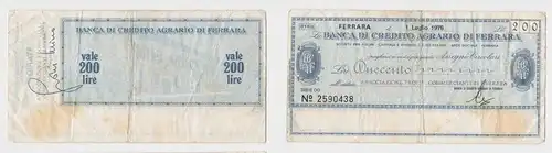 200 Lire Banknote Italien Italia Banca di Credito Agrario di Ferrara (155093)