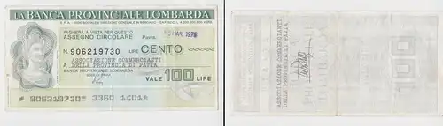 100 Lire Banknote Italien Italia La Banca Provinciale Lombarda 15.3.1976(155687)