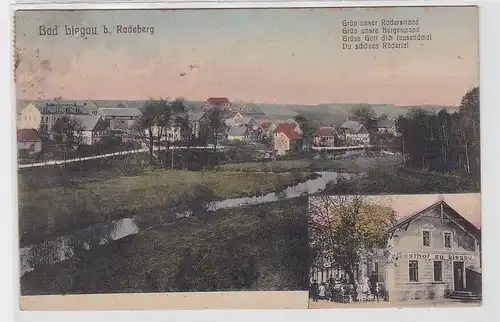 78681 AK Bad Liegau bei Radeberg - Gasthof zu Liegau und Gesamtansicht 1920
