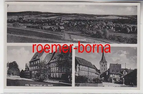 75643 Mehrbild Ak Duderstadt Alte Bürgerhäuser am Markt, Am Westerturm um 1940