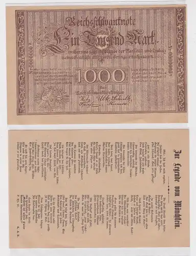 1000 Mark Scherz Reichsschwanknote Reichsschwankdirektorium um 1910 (105207)