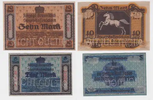 5 & 10 Mark Banknoten Notgeld Braunschweig  15.10.1918 (103574)