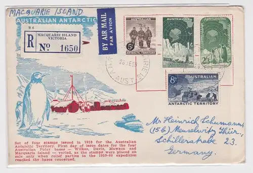 907087 Einschreibe Brief auf FDC Australian Antarctic Territory 1960 Polar Base