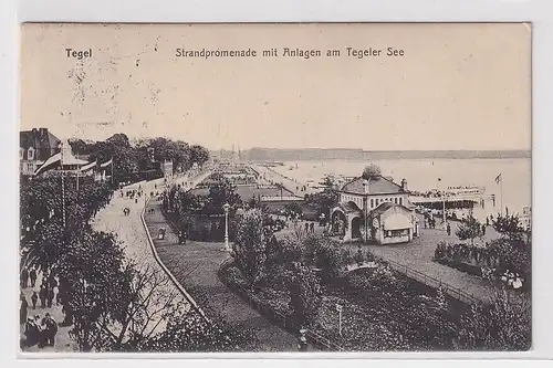 61480 Ak Tegel Strandpromenade mit Anlagen am Tegeler See 1913