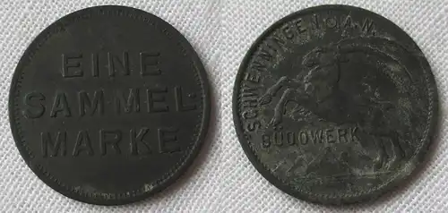 Sammelmarke Büdowerk Schwenningen a.N. um 1920 Zink Ø 21,2 mm (109263)