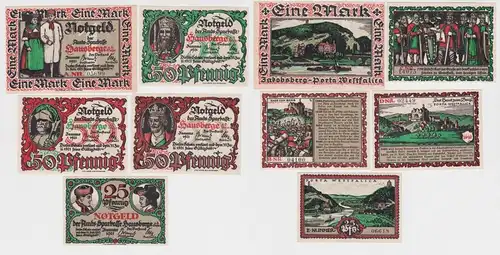 25 Pfennig - 1 Mark Banknote Notgeld Amtssparkasse Hausberge Weser 1921 (161098)