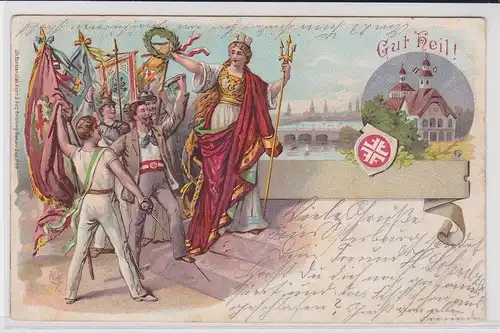 904199 Ak Lithographie Deutscher Turnerbund "Gut Heil!" 1901