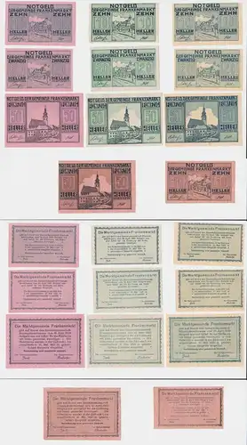 11 Banknoten 10 bis 50 Heller Notgeld Gemeinde Frankenmarkt (144002)