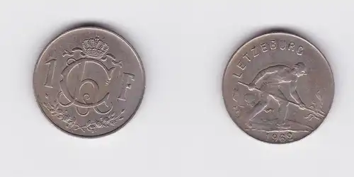 1 Franc Kupfer Nickel Münze Luxemburg 1962 (120072)