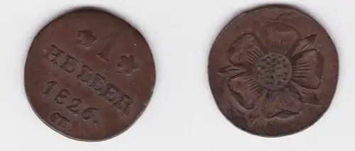 1 Heller Kupfer Münze Lippe 1826 ST ss (131578)
