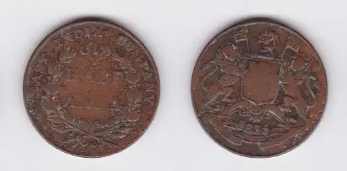 1/2 Anna Kupfer Münze East India Company 1835 (117119)