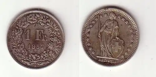 1 Franken Silber Münze Schweiz 1957 (115928)