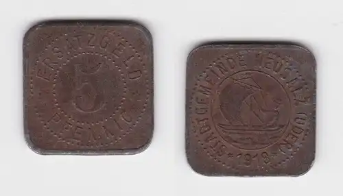 5 Pfennig Eisen Münze Notgeld Stadt Neusalz a.O. Schlesien 1918 (140430)