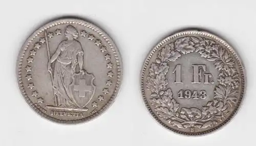 1 Franken Silber Münze Schweiz 1943 (139363)