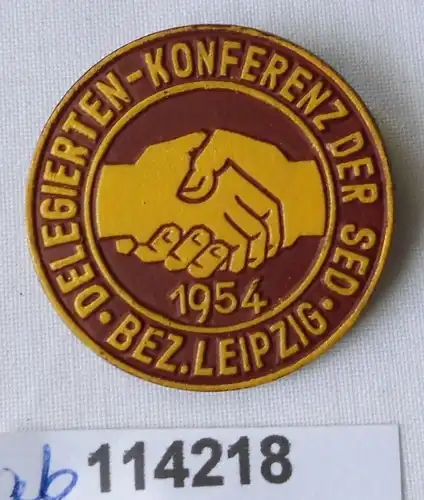seltenes DDR Papp Abzeichen SED Delegiertenkonferenz Leipzig 1954 (114218)