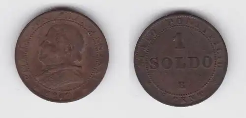 1 Soldo Kupfer Münze Vatikan Pius IX. 1867 (137693)