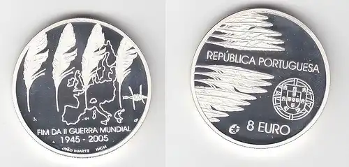 8 Euro Silbermünze Portugal 60 Jahre Frieden und Freiheit 2005 (111511)