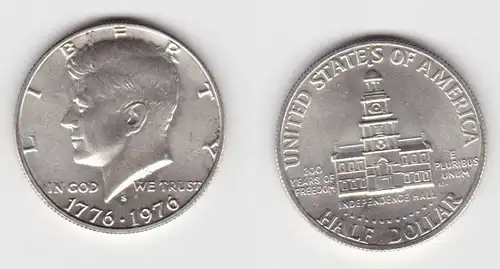 1/2 Dollar Silber Münze USA 1776-1976 Independence Hall 200J. Frieden (125158)