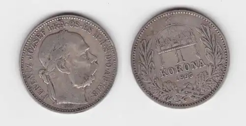 1 Krone Silber Münze Österreich Ungarn 1895 (114789)