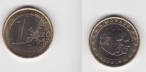 1 Euro Bi-Metall Münze Monaco 2001 Fürst Rainier III. und Prinz Albert (131262)