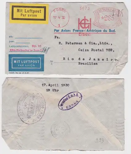 82072 seltener Luftpostbrief Brasilien Rio de Janeiro 1930