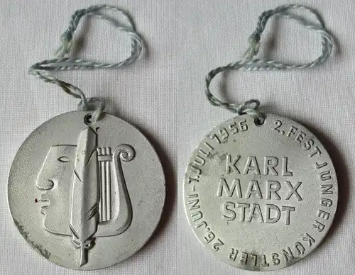 seltene DDR Medaille 2.Fest Junger Künstler Karl Marx Stadt 1956 (142404)