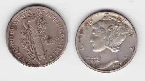 1 Dime Silber Münze USA 1943 Liberty (117874)