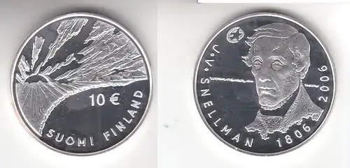 10 Euro Silbermünze Finnland J.V.Snellman 2006 (113053)
