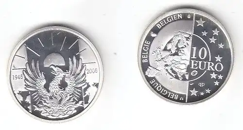 10 Euro Silbermünze Belgien Europa, Freiheit und Frieden 2005 (112985)