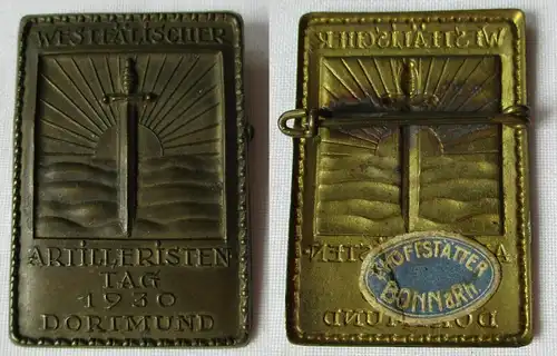 Abzeichen Westfälischer Artilleristen-Tag Dortmund 1930 Hoffstätter Bonn /142278
