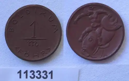 1 Mark Porzellan Notgeld Münze Boldixum (Föhr) (113331)