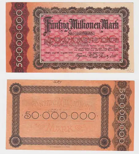 50 Millionen Mark Banknote Stadt Trier 14.8.1923 (130256)