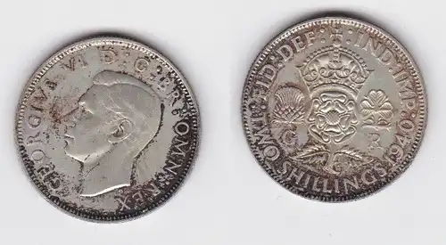 2 Schilling Silber Münze Großbrittanien George VI. 1940 (127041)